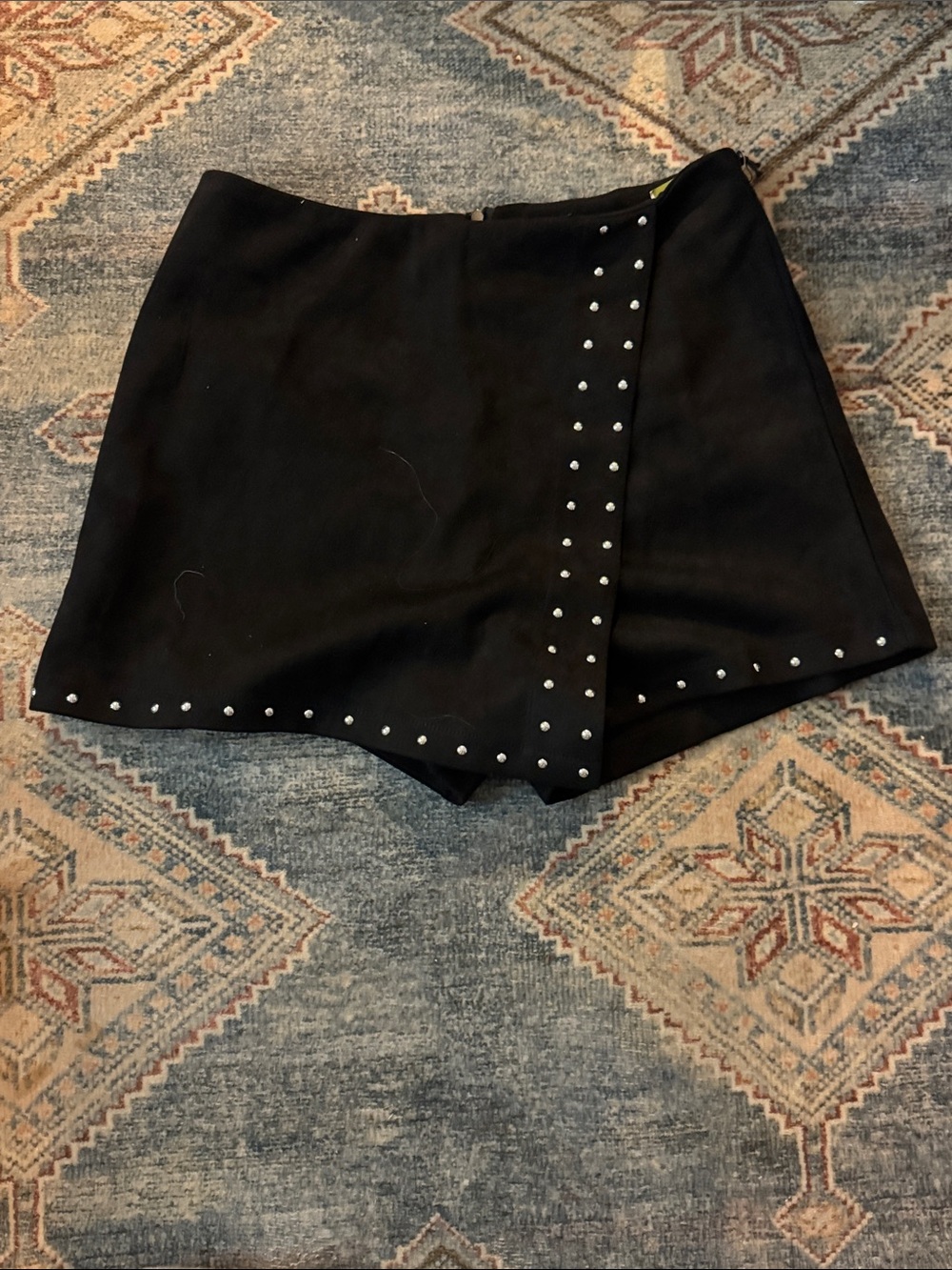 Black Studded Women's Mini Skirt